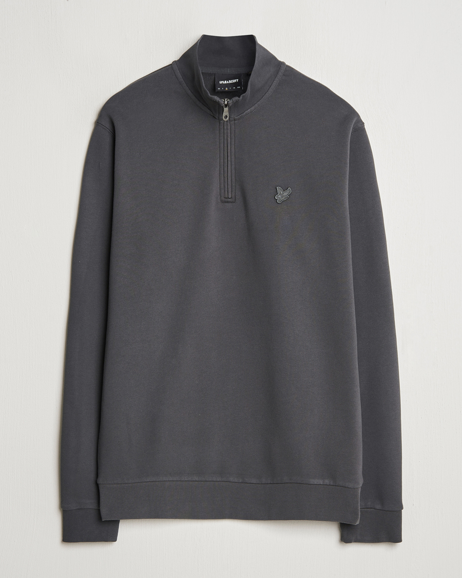 Herren | Pullover | Lyle & Scott | Tonal Eagle Half Zip Sweater Gunmetal