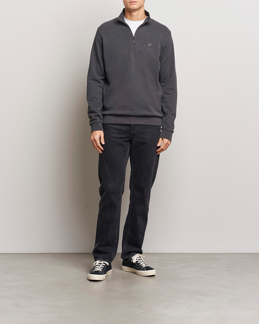 Herren | Pullover | Lyle & Scott | Tonal Eagle Half Zip Sweater Gunmetal