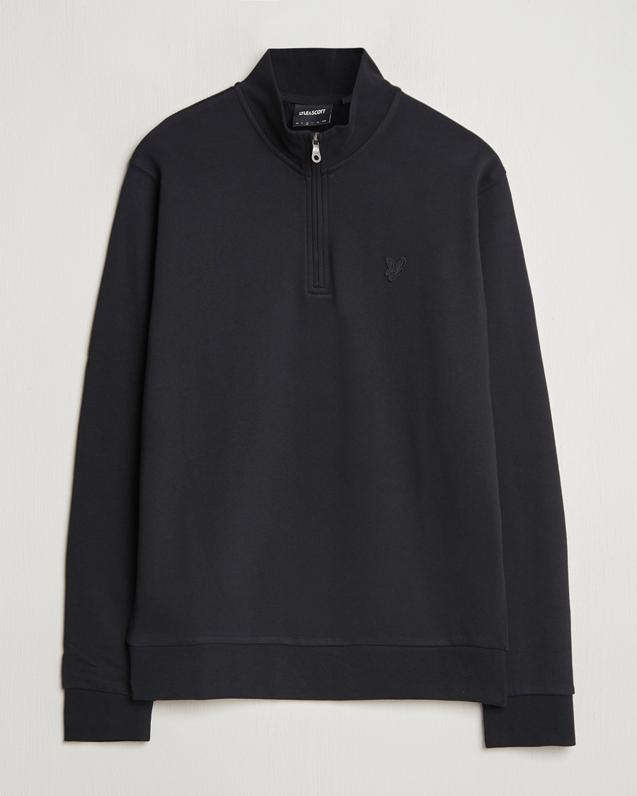Herren | Pullover | Lyle & Scott | Tonal Eagle Half Zip Sweater Jet Black
