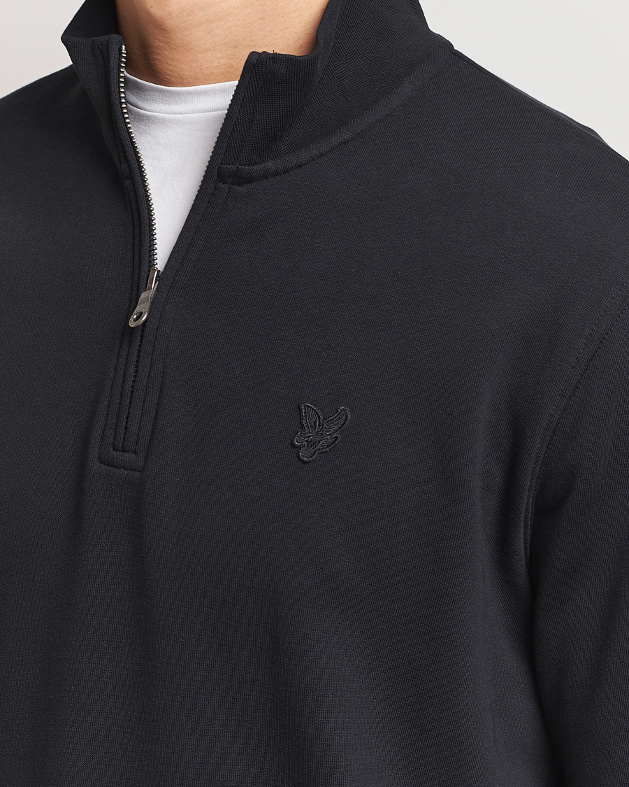 Herren | Pullover | Lyle & Scott | Tonal Eagle Half Zip Sweater Jet Black