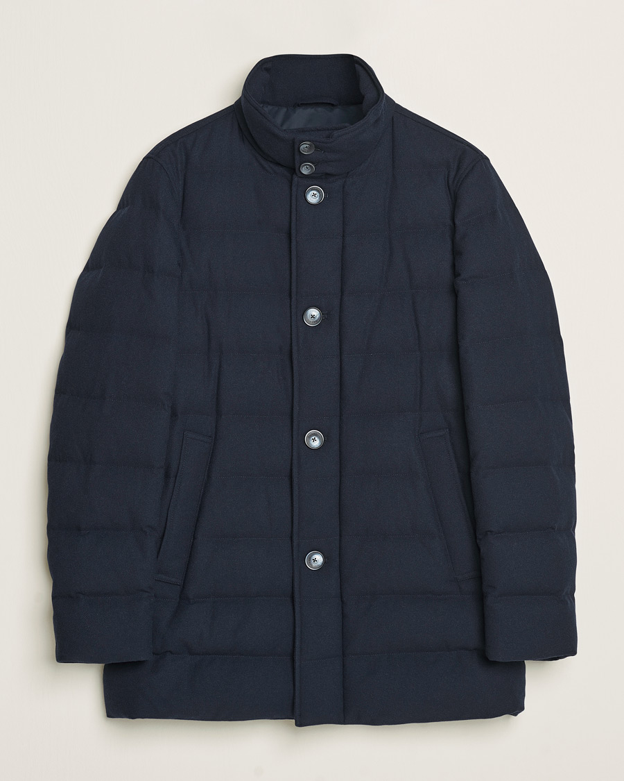 Herren | Jacken | Herno | Cashmere Flannel Down Coat Navy