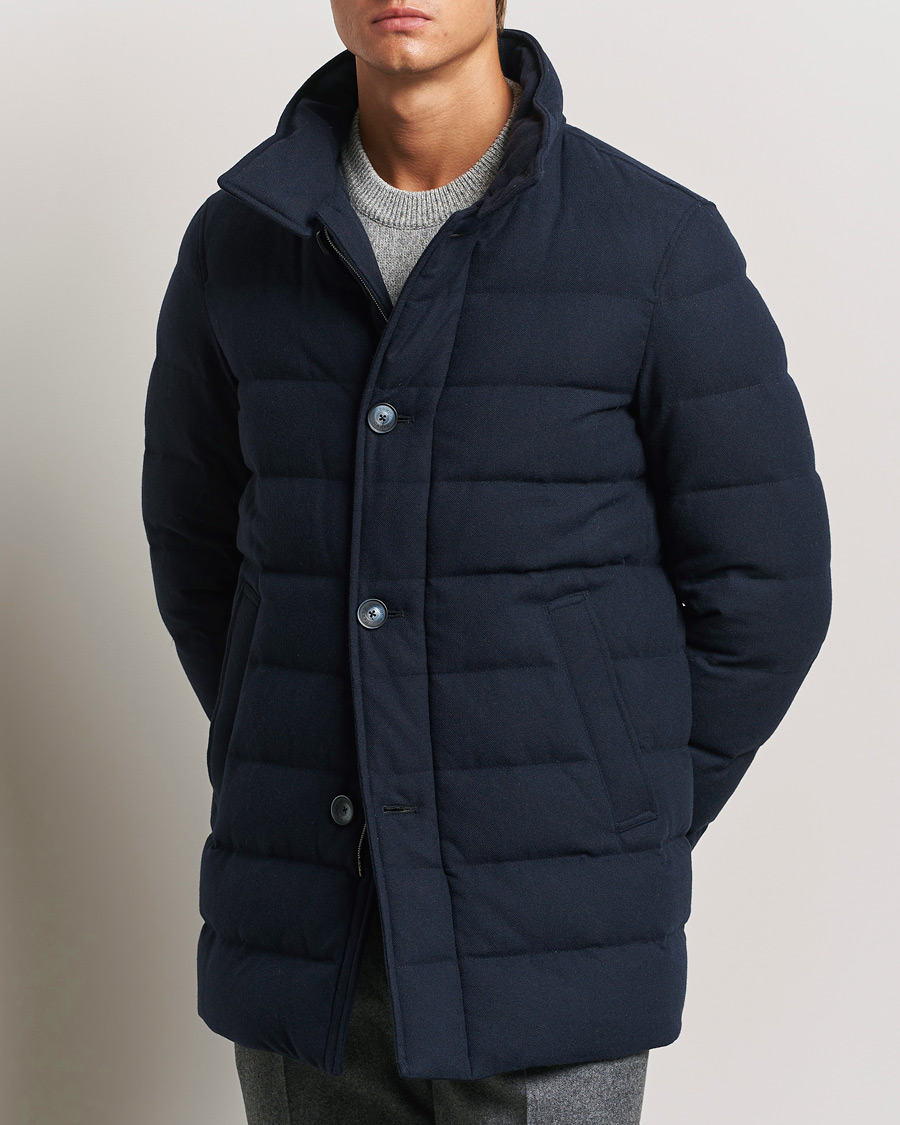 Herren | Jacken | Herno | Cashmere Flannel Down Coat Navy