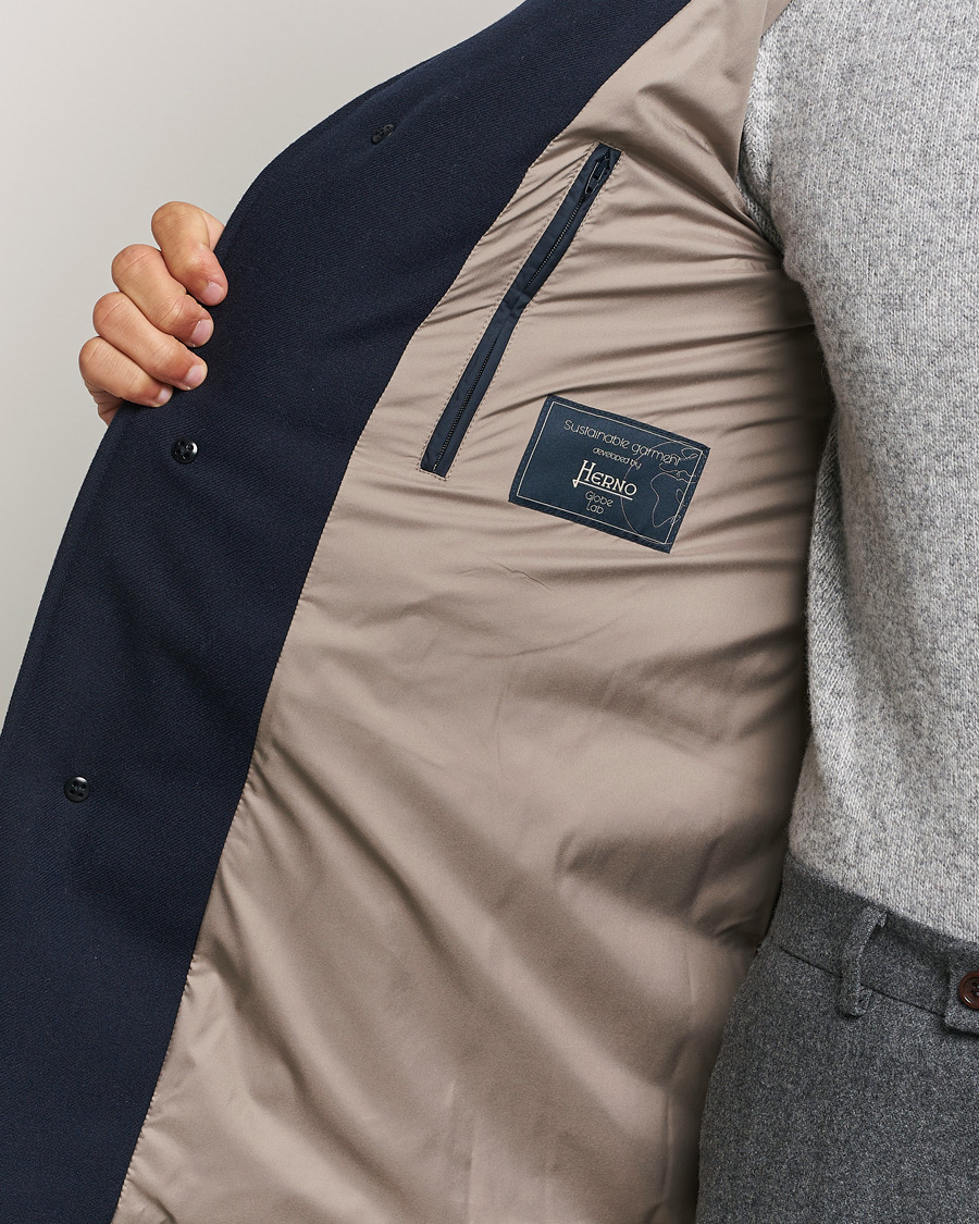 Herren | Jacken | Herno | Cashmere Flannel Down Coat Navy