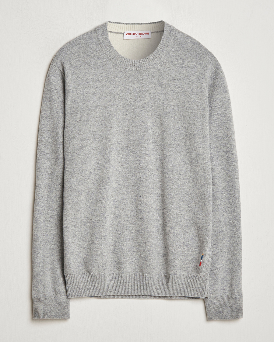 Herren | Pullover | Orlebar Brown | Levar Cashmere Crewneck Oyster Grey