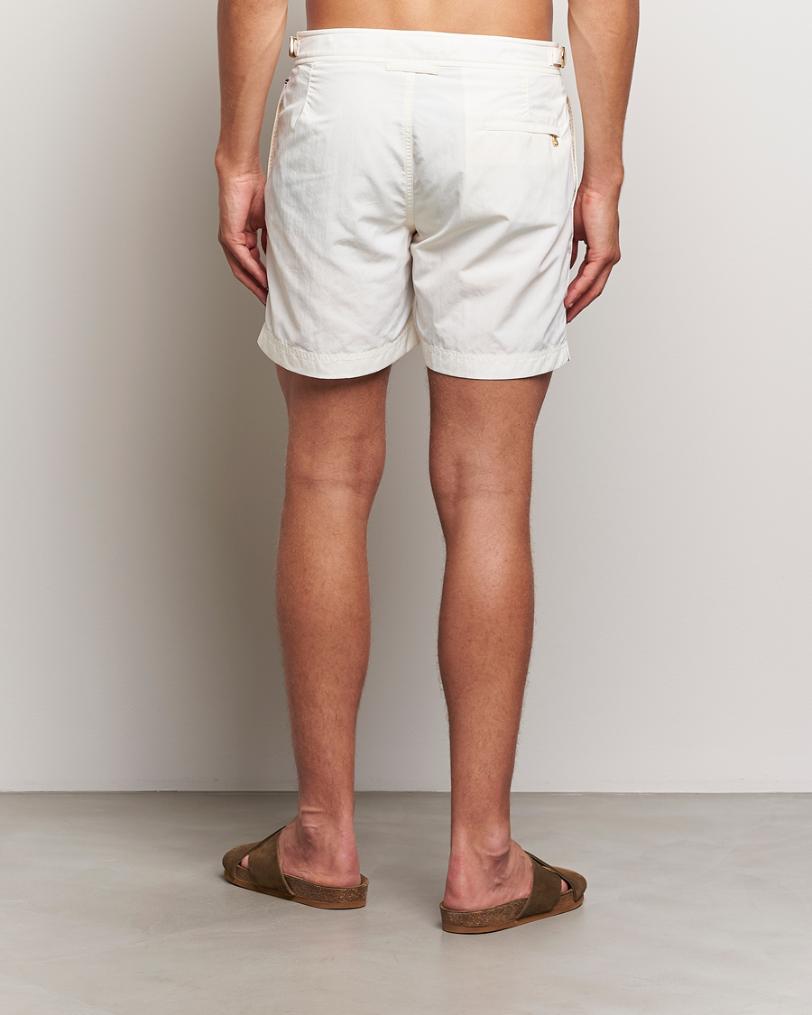 Herren | Badehosen | Orlebar Brown | Bulldog Ribbon Tape Trim Swimshorts White Sand