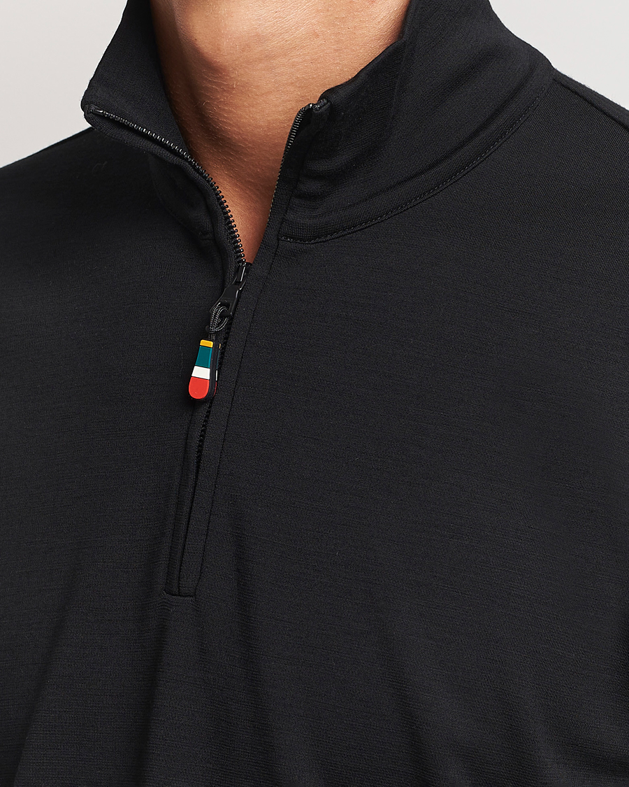 Herren | Pullover | Orlebar Brown | Isar Graphite Merino Half Zip Black