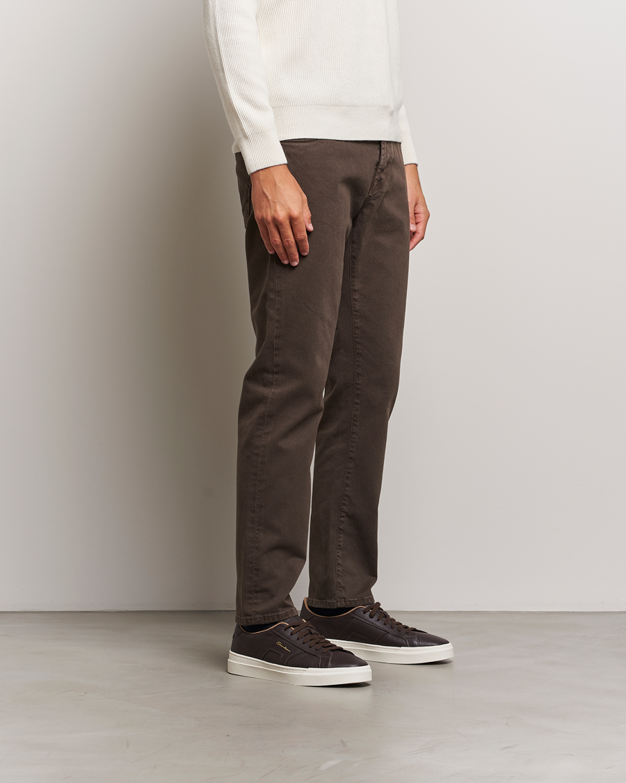 Herren | Santoni Double Buckle Sneakers Dark Brown Grain | Santoni | Double Buckle Sneakers Dark Brown Grain