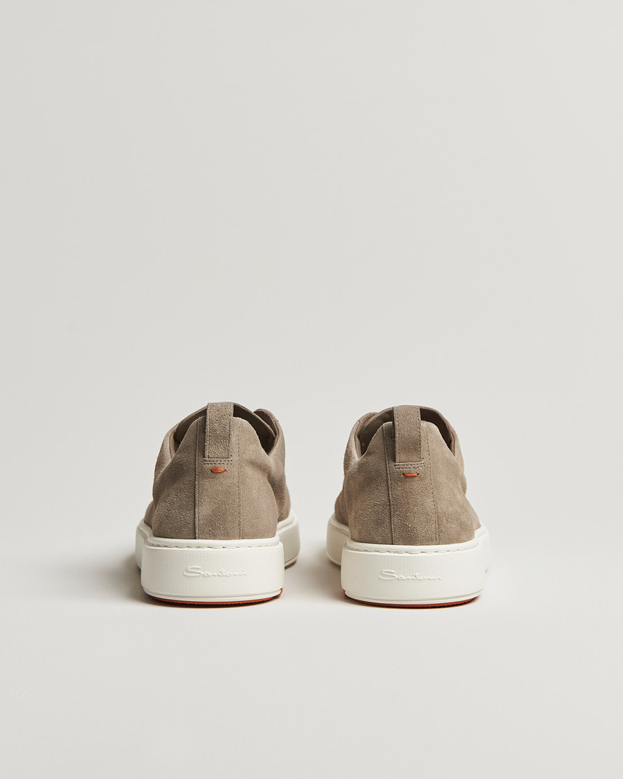 Herren | Santoni Cleanic No Lace Sneaker Taupe Suede | Santoni | Cleanic No Lace Sneaker Taupe Suede