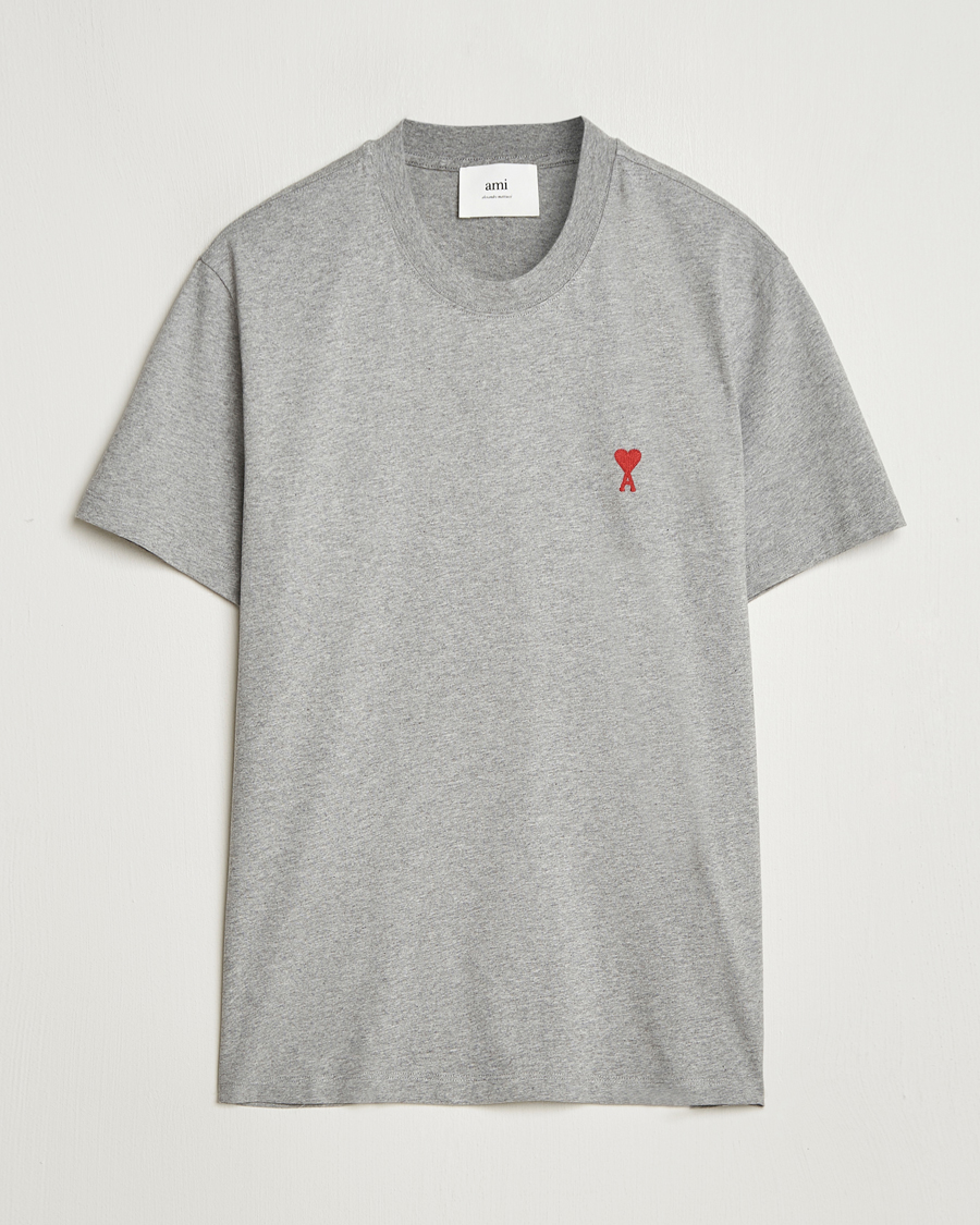 Herren | T-Shirts | AMI | Heart Logo T-Shirt Heather Grey