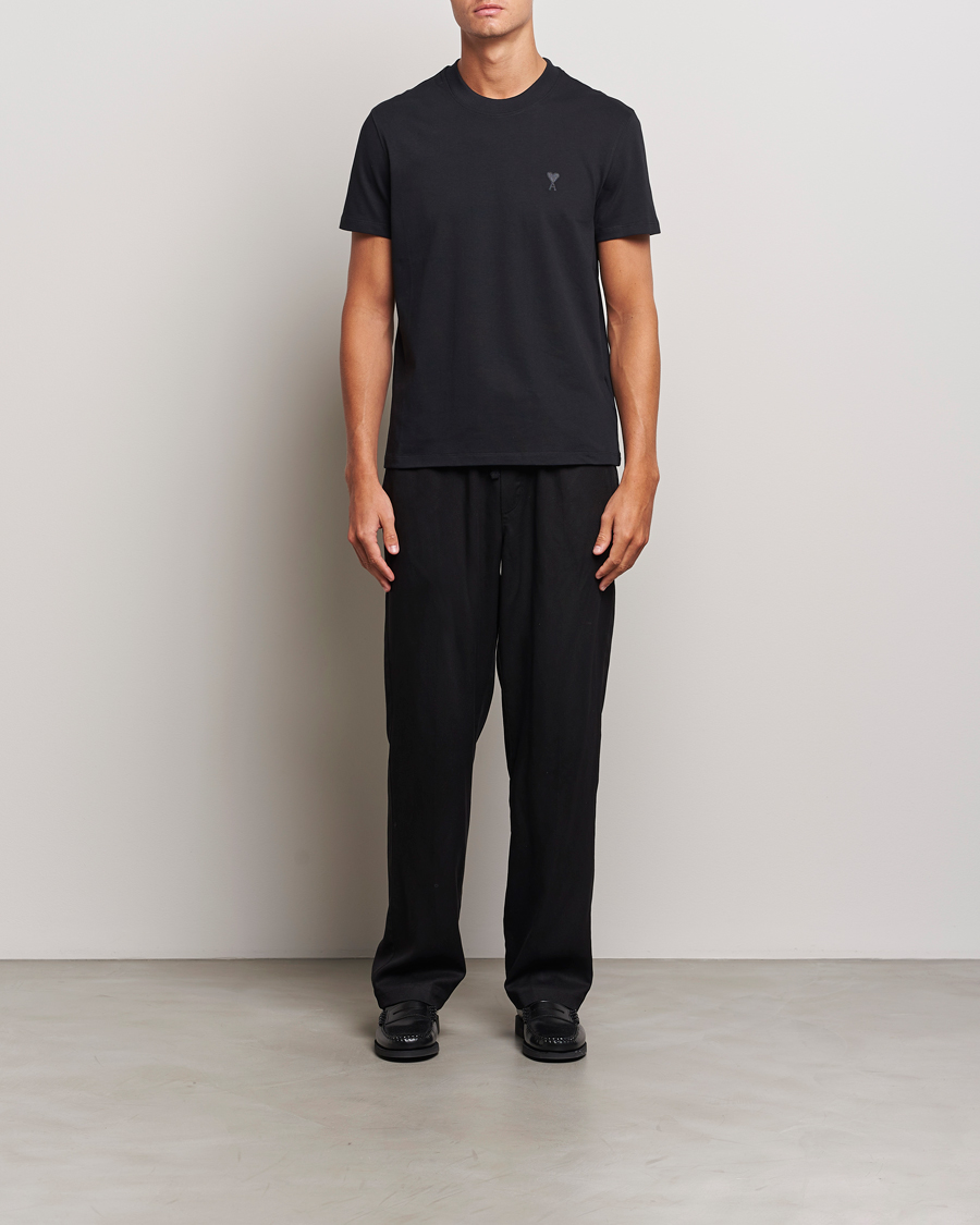 Herren | T-Shirts | AMI | Tonal Heart Logo T-Shirt Black