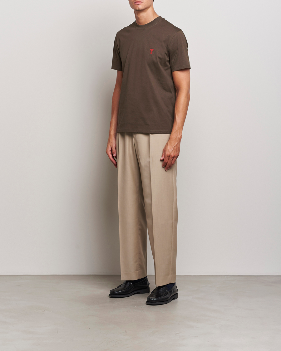 Herren | T-Shirts | AMI | Heart Logo T-Shirt Dark Coffee