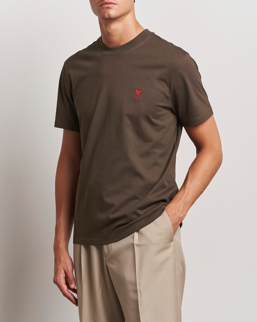 Herren | T-Shirts | AMI | Heart Logo T-Shirt Dark Coffee