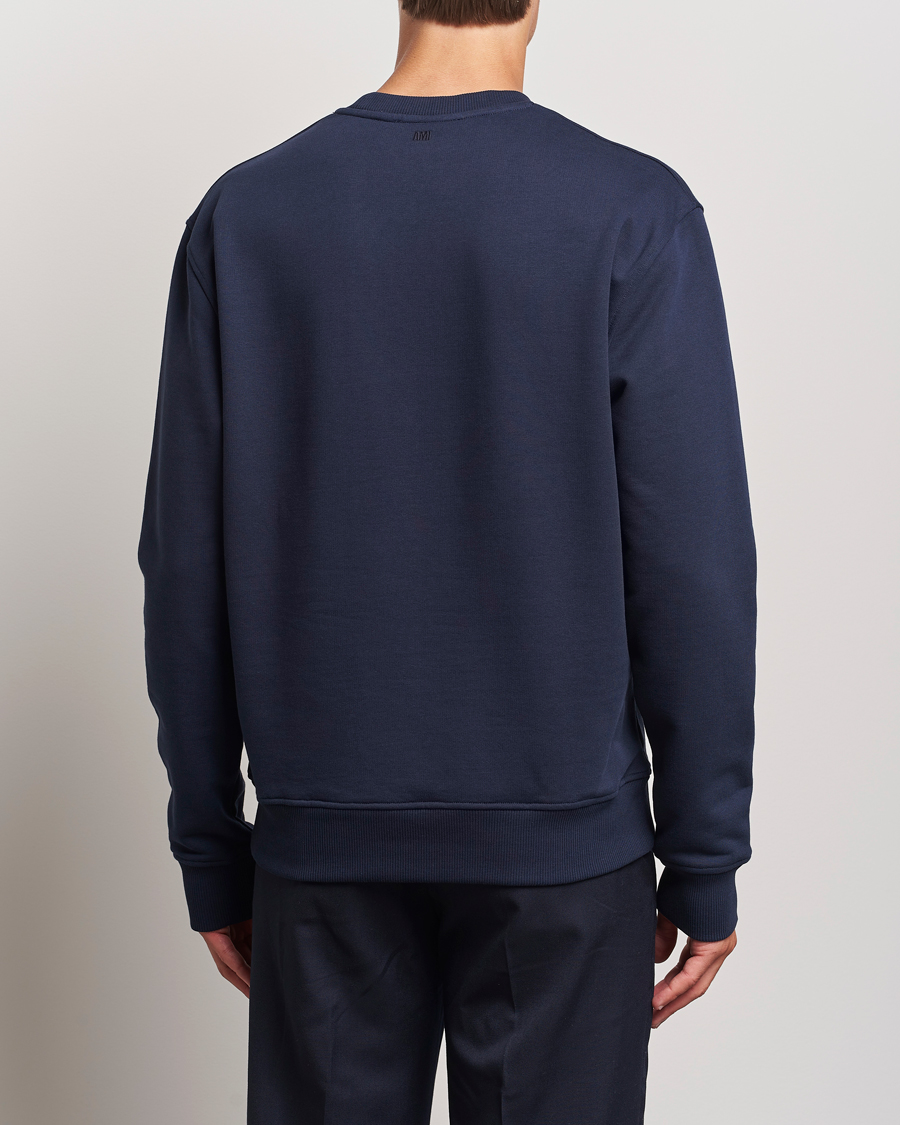 Herren | Pullover | AMI | Tonal Heart Logo Sweatshirt Night Blue