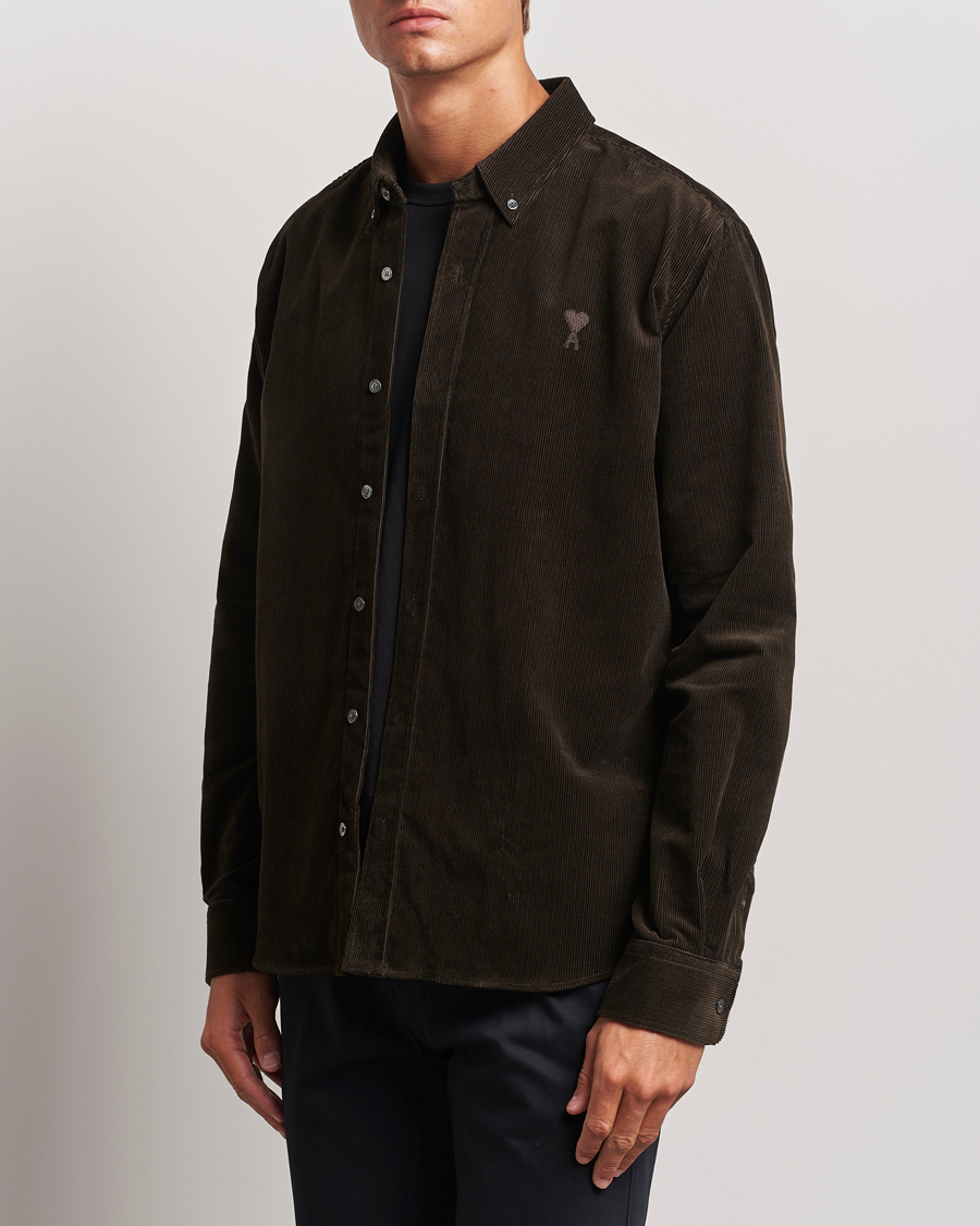 Herren | Hemden | AMI | Classic Fit Corduroy Shirt Dark Coffee
