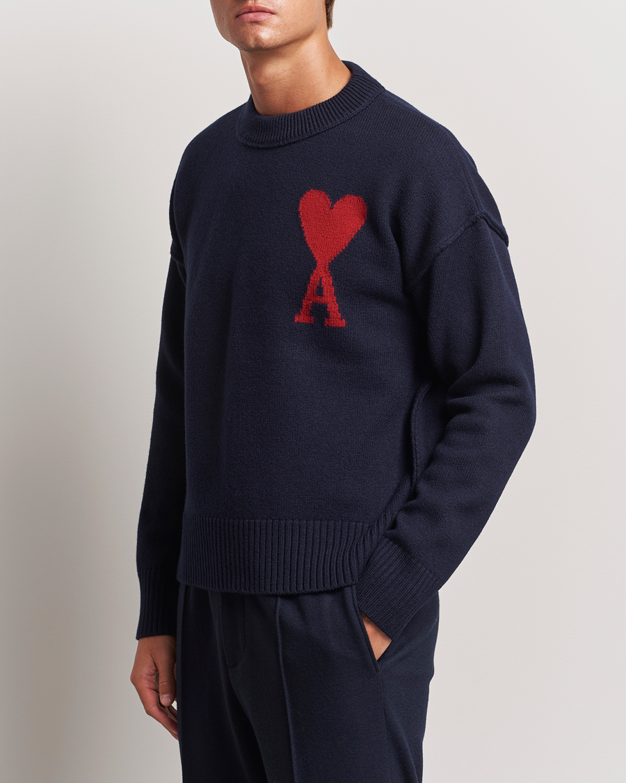 Herren | Pullover | AMI | Big Heart Logo Crew Neck Navy