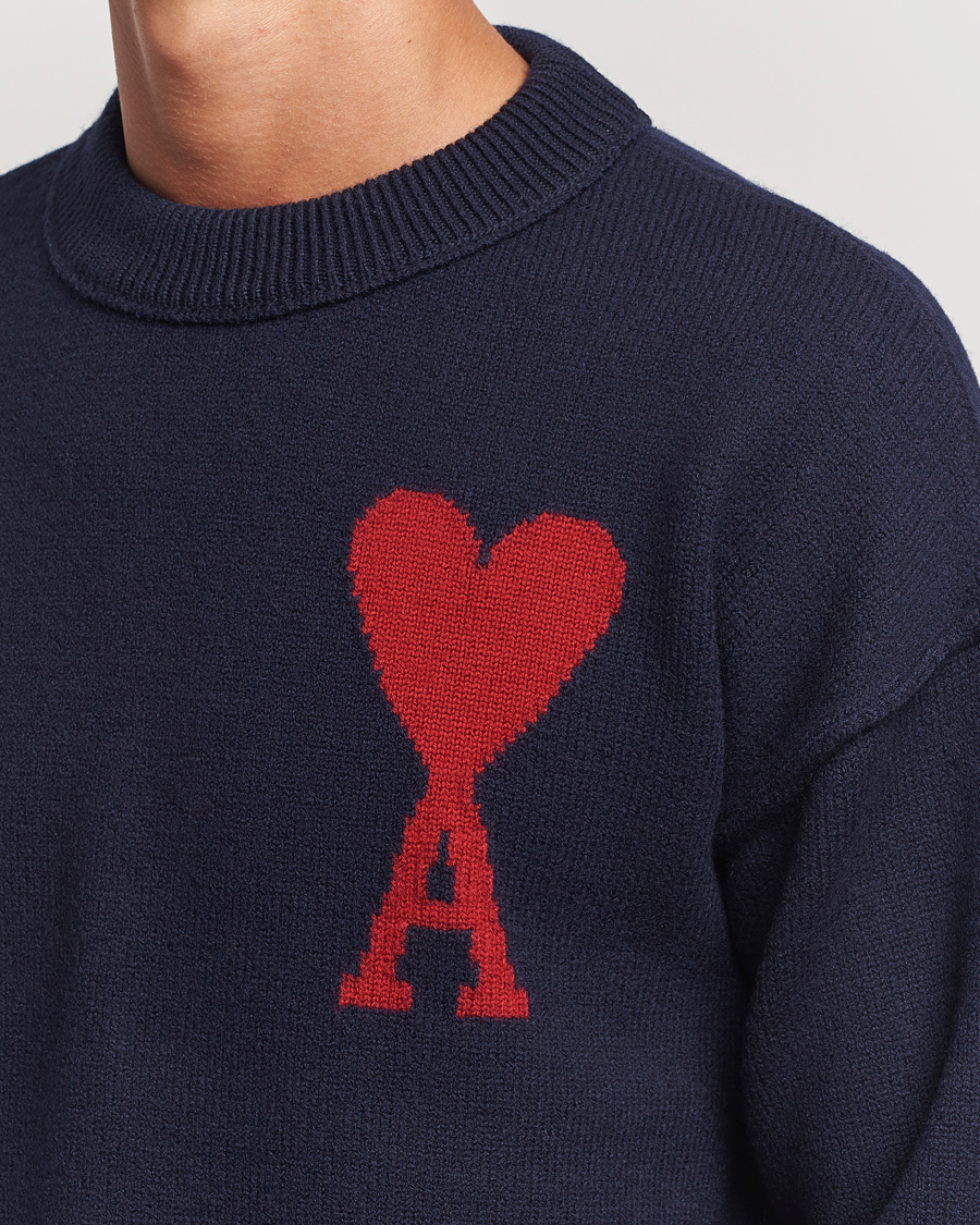 Herren | Pullover | AMI | Big Heart Logo Crew Neck Navy