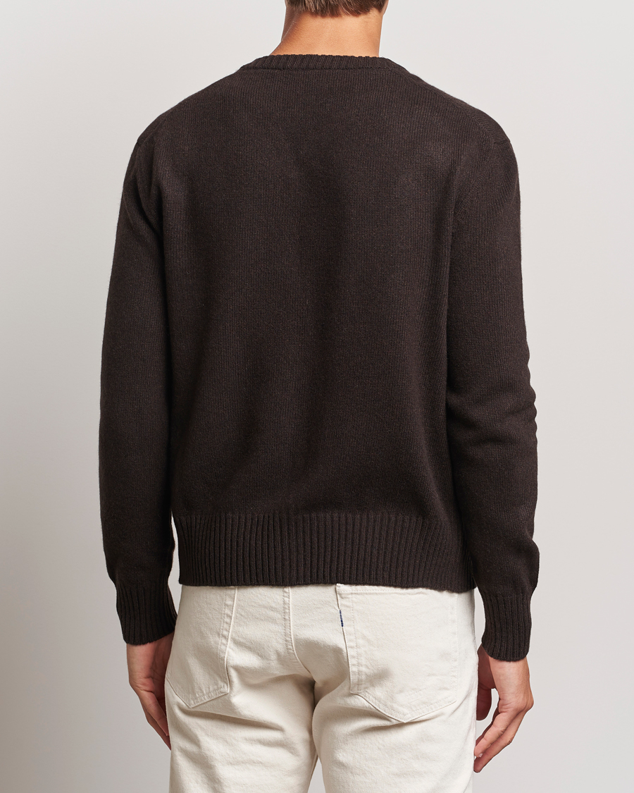 Herren | Pullover | AMI | Tonal Heart Logo Wool Cardigan Dark Coffee