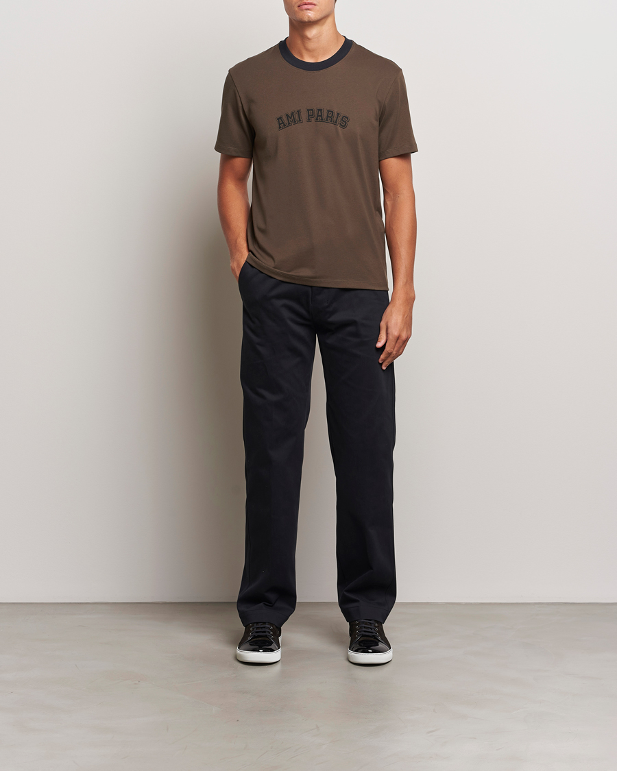Herren | T-Shirts | AMI | Paris Logo T-Shirt Dark Coffee