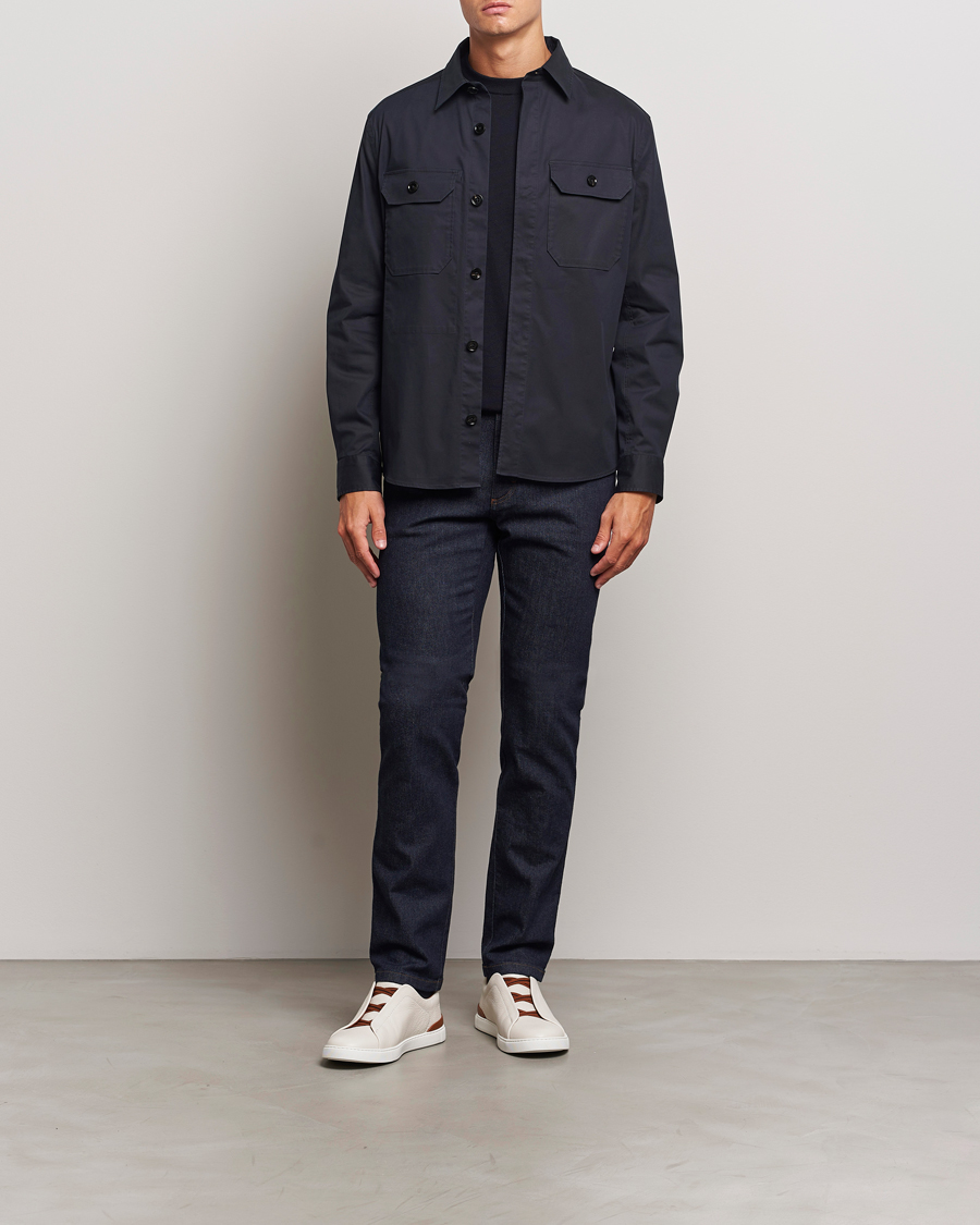 Herren | Hemden | Zegna | Cotton Overshirt Navy