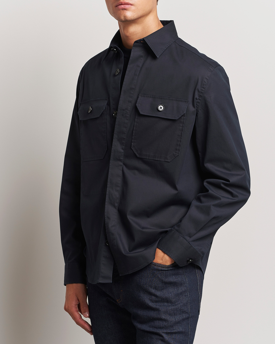 Herren | Hemden | Zegna | Cotton Overshirt Navy