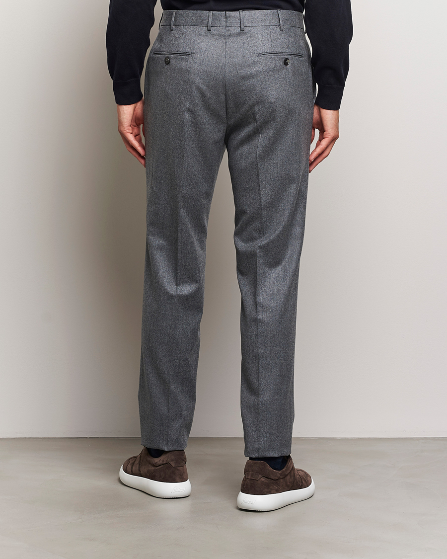Herren | Hosen | Zegna | Carded Flannel Trousers Grey Melange