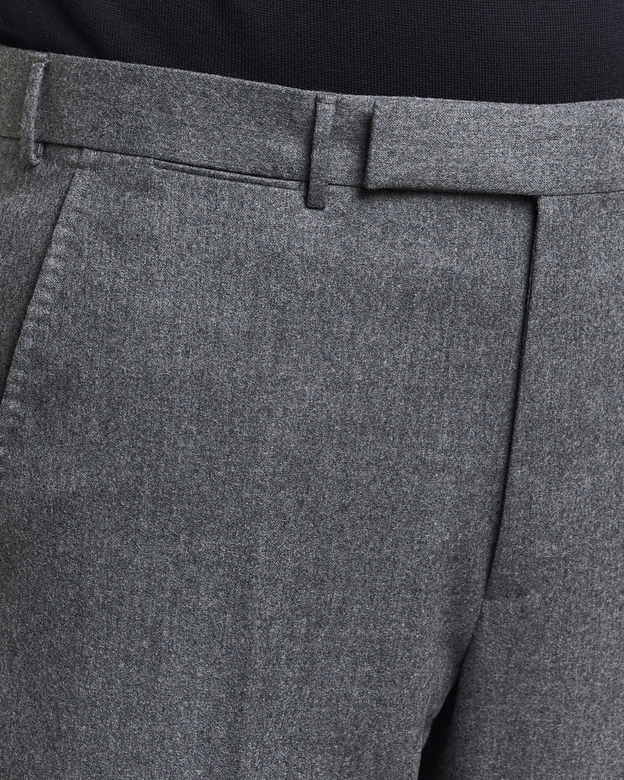 Herren | Hosen | Zegna | Carded Flannel Trousers Grey Melange