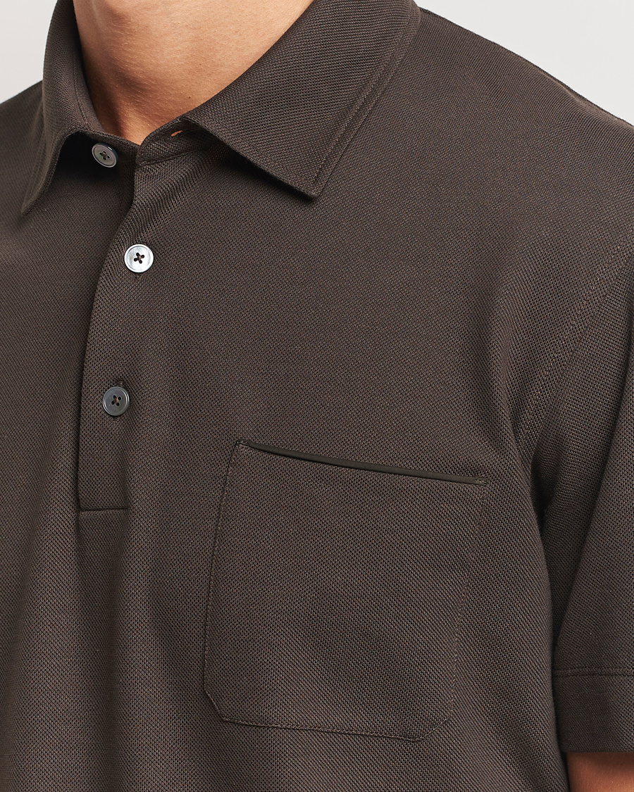 Herren | Poloshirts | Zegna | Short Sleeve Pocket Polo Dark Brown
