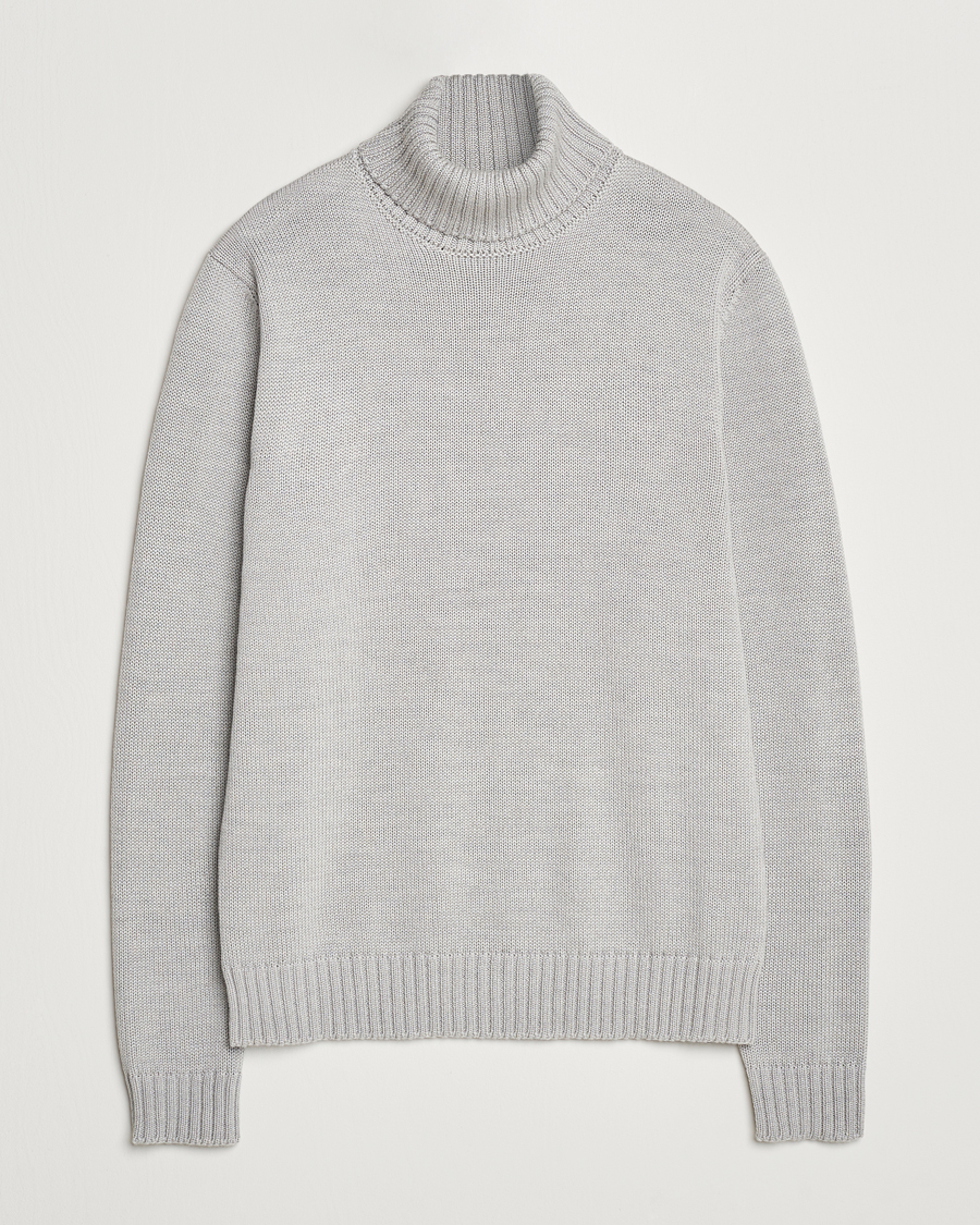 Herren | Pullover | Zanone | Virgin Merino Wool Rollneck Light Grey