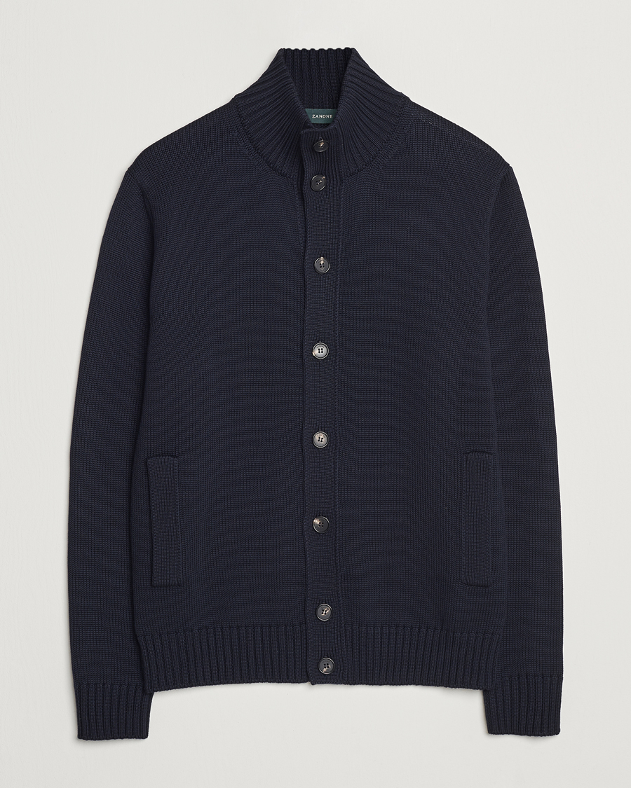 Herren | Pullover | Zanone | Virgin Merino Wool Chioto Cardigan Navy