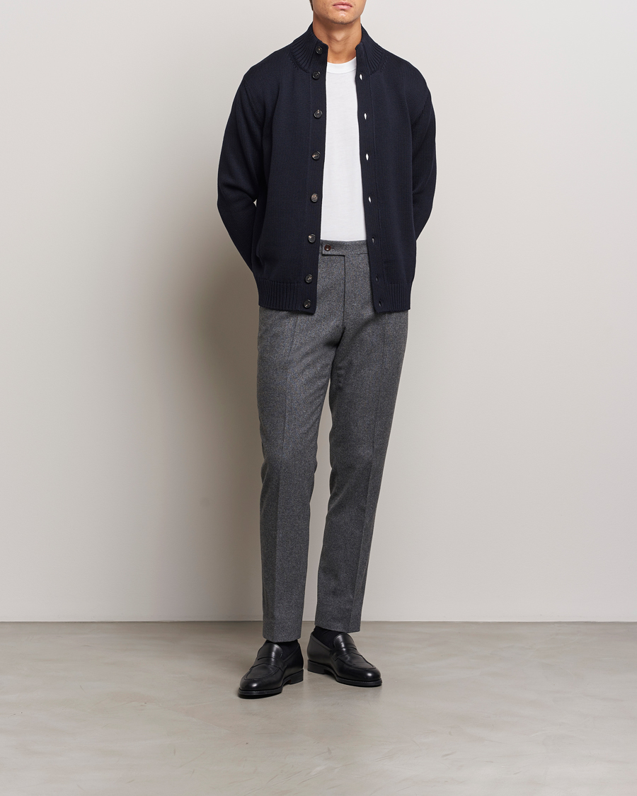 Herren | Pullover | Zanone | Virgin Merino Wool Chioto Cardigan Navy