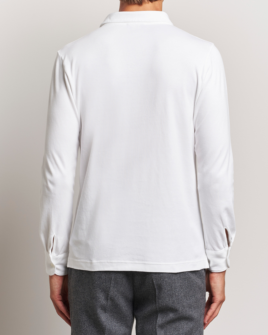 Herren | Pullover | Zanone | Heavy Jersey Long Sleeve Polo White