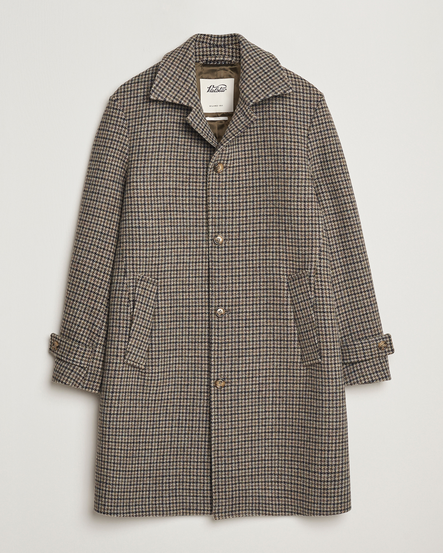 Herren | Jacken | Valstar | Marcello Wool Overcoat Grey Houndstooth