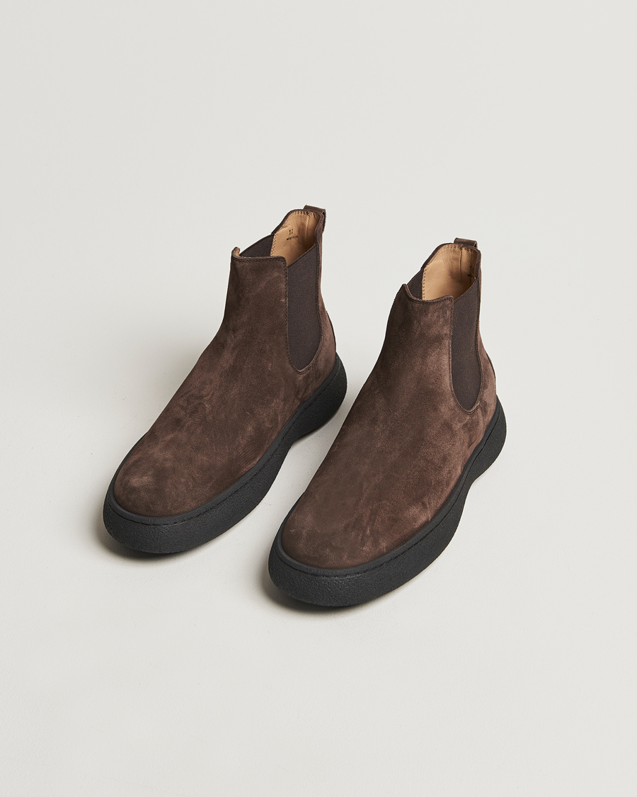 Herren | Tod's Gommino Chelsea Boots Dark Brown Suede | Tod's | Gommino Chelsea Boots Dark Brown Suede