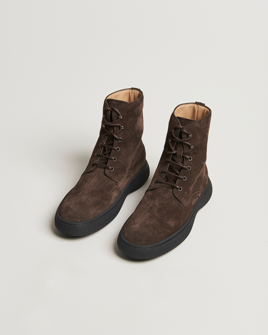 Herren | Tod's Gommino Winter Boots Dark Brown Suede | Tod's | Gommino Winter Boots Dark Brown Suede