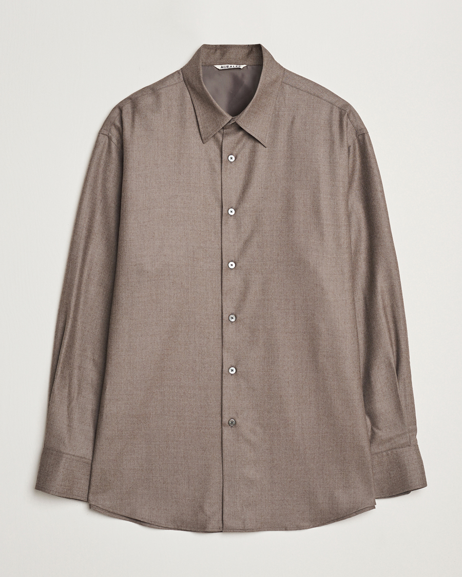 Herren | Hemden | Auralee | Superlight Wool Shirt Top Brown