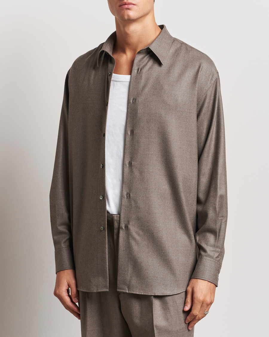 Herren | Hemden | Auralee | Superlight Wool Shirt Top Brown