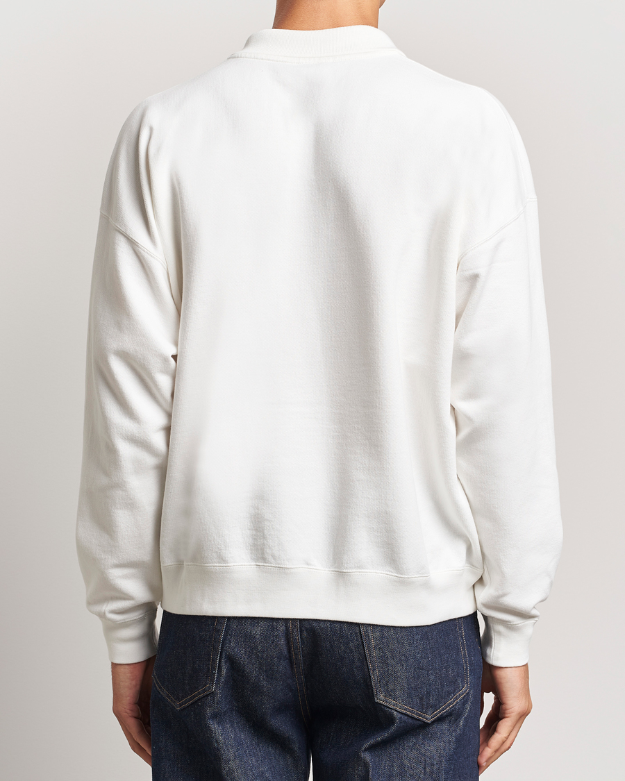 Herren | Pullover | Auralee | Pima Cotton Long Sleeve Polo White