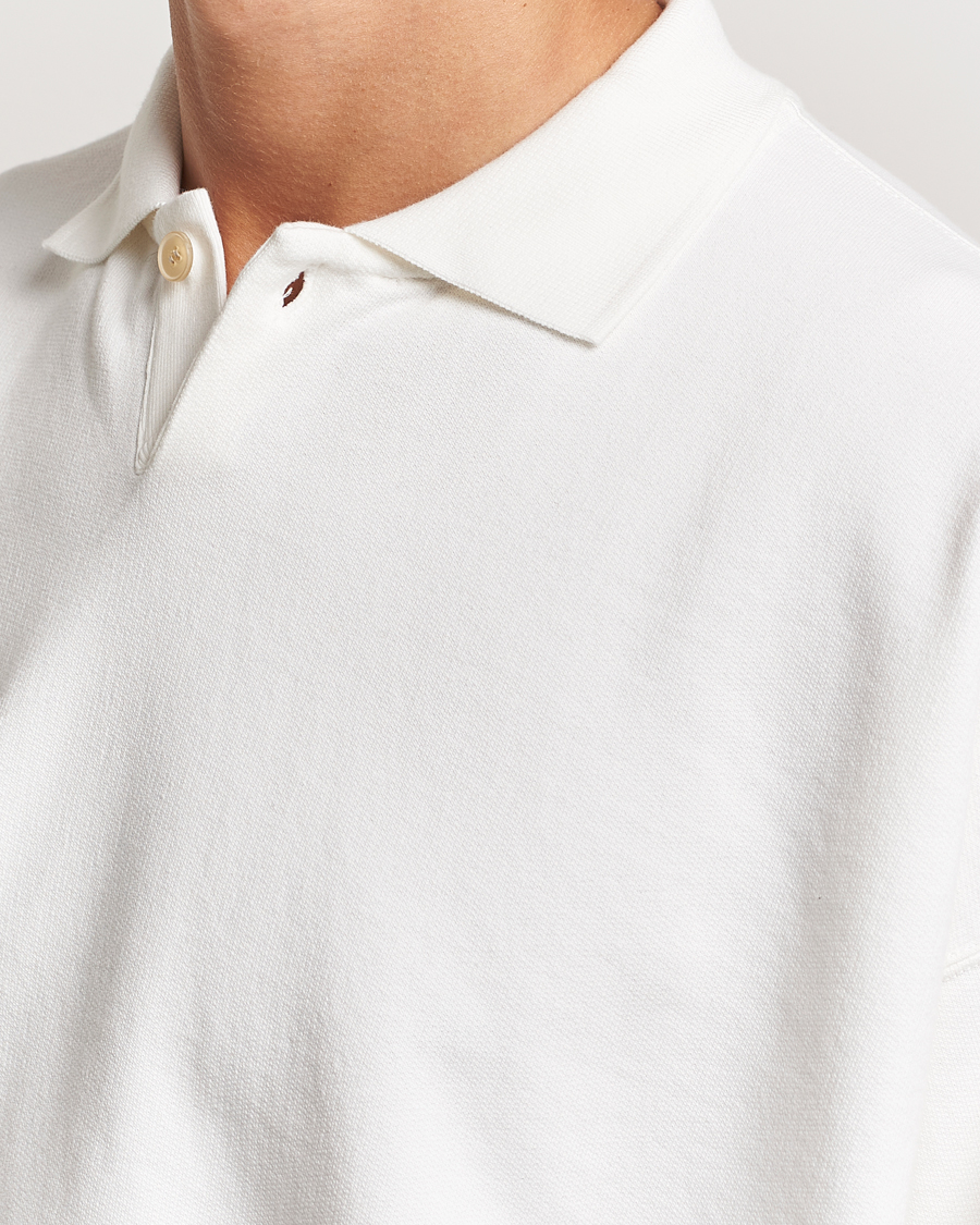 Herren | Pullover | Auralee | Pima Cotton Long Sleeve Polo White