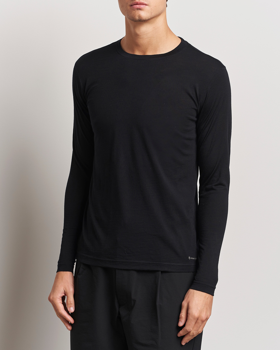 Herren | Pullover | Snow Peak | Merino Wool Long Sleeve T-Shirt Black