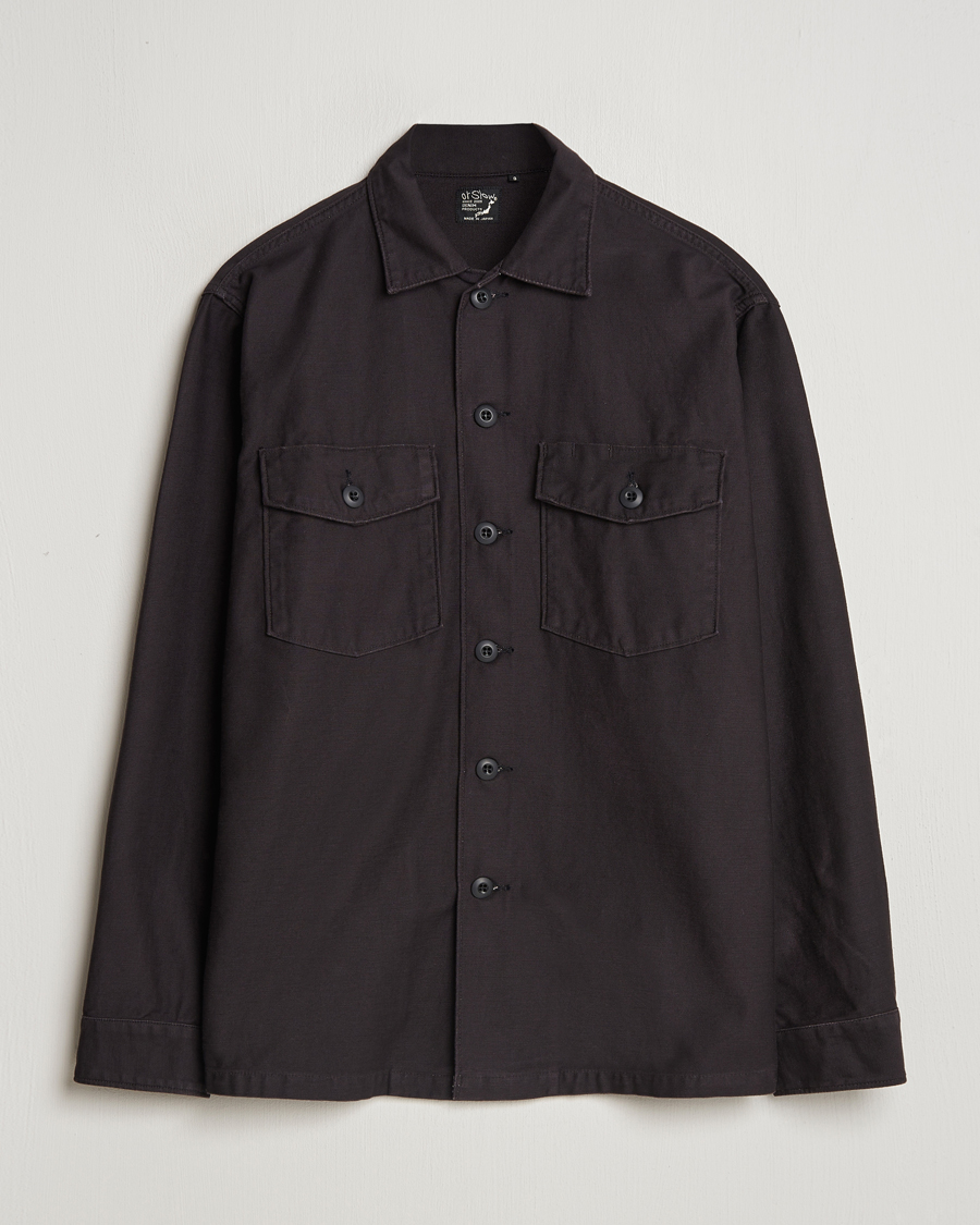 Herren | Hemden | orSlow | Cotton Sateen US Army Overshirt Black