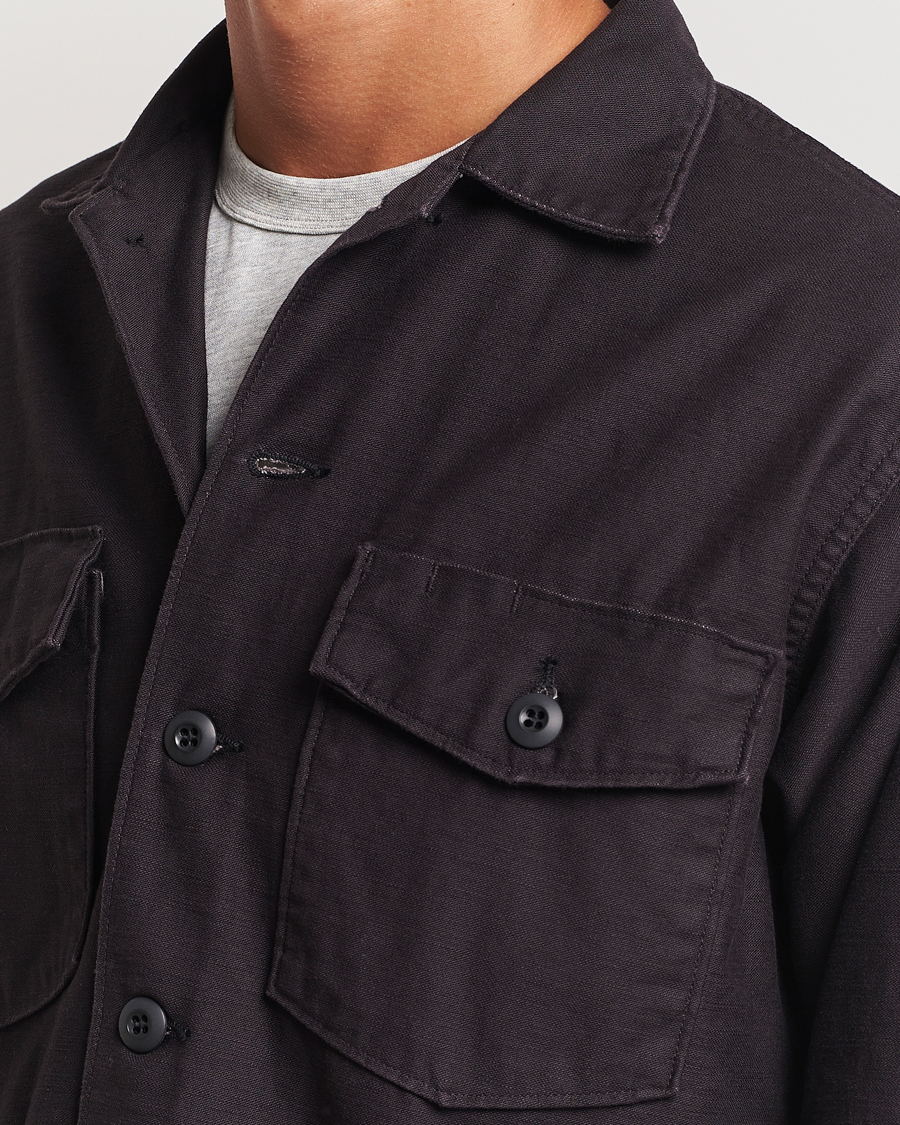 Herren | Hemden | orSlow | Cotton Sateen US Army Overshirt Black