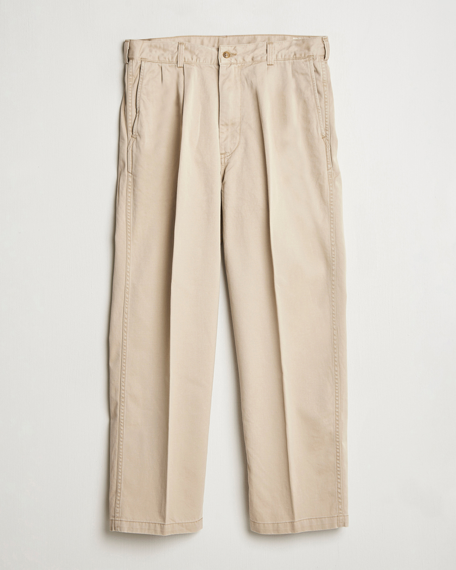 Herren | Hosen | orSlow | Two Tuck Wide Trousers Khaki