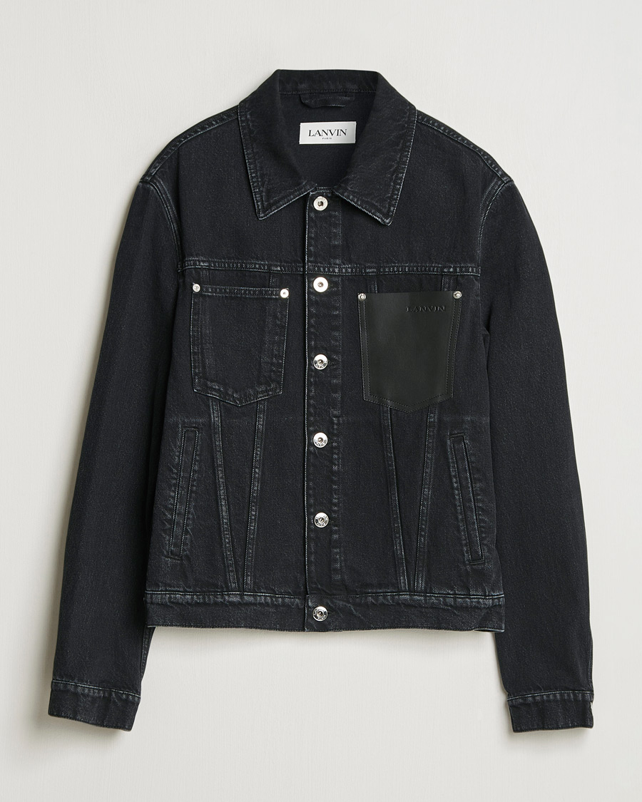 Herren | Jacken | Lanvin | Leather Pocket Denim Jacket Black