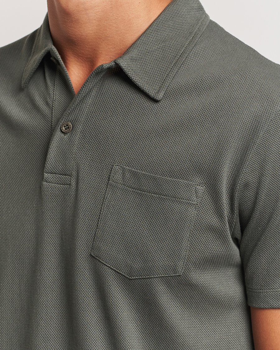 Herren | Poloshirts | Sunspel | Riviera Polo Shirt Drill Green
