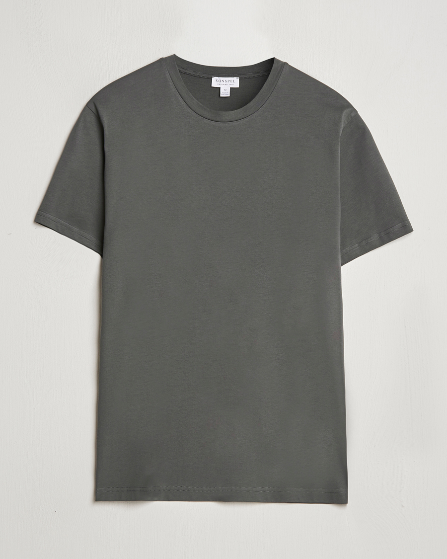 Herren | T-Shirts | Sunspel | Riviera Midweight T-Shirt Drill Green