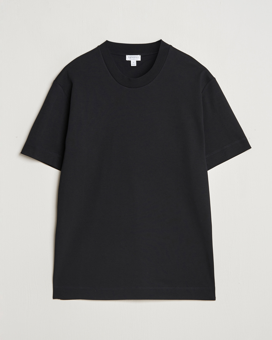 Herren | T-Shirts | Sunspel | Heavy Weight Supima Cotton T-Shirt Black