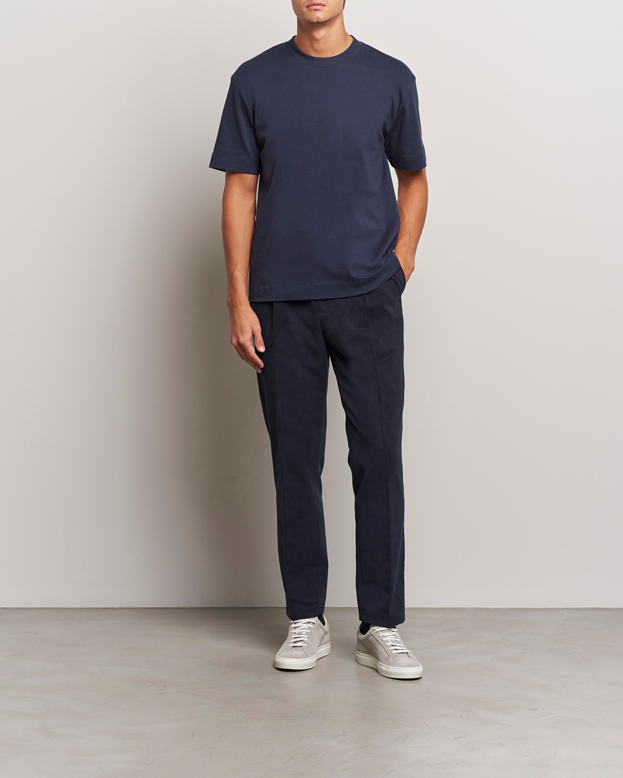 Herren | T-Shirts | Sunspel | Heavy Weight Supima Cotton T-Shirt Navy