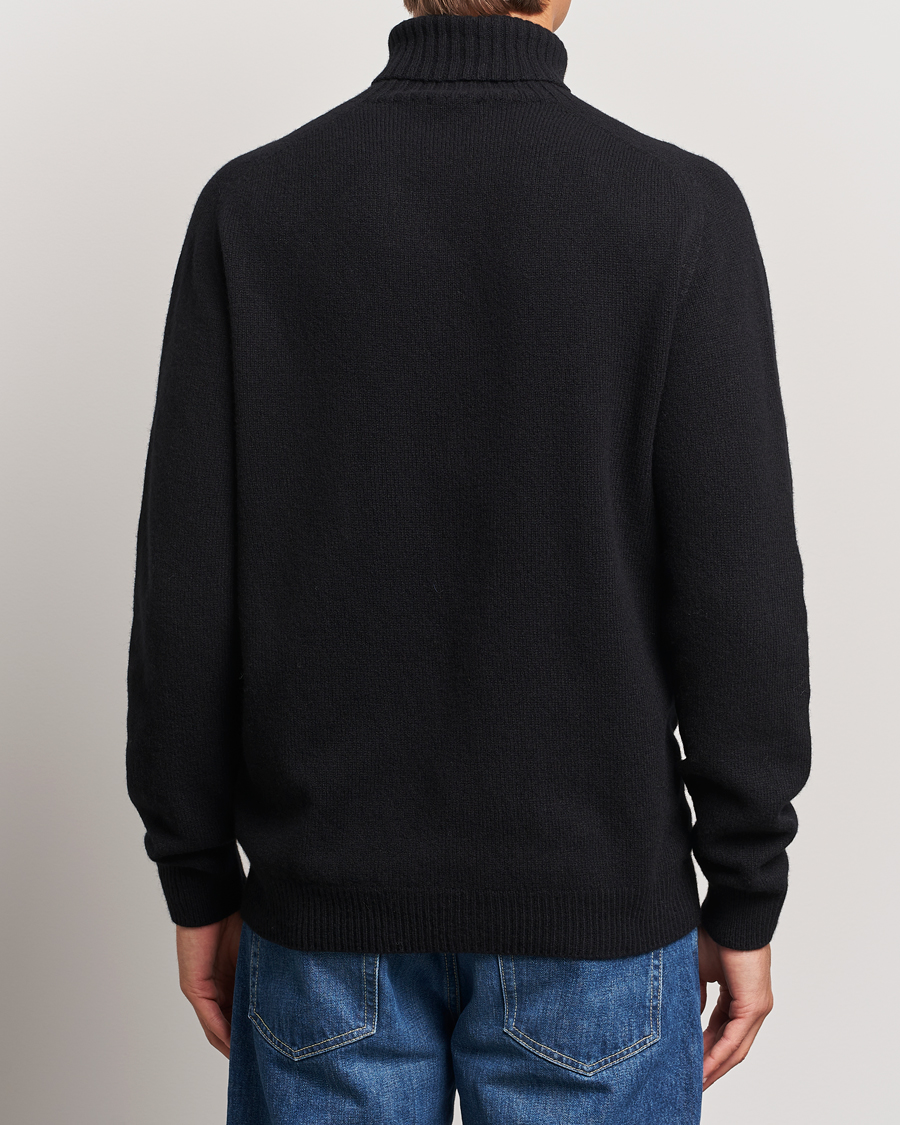 Herren | Pullover | Sunspel | Lambswool Poloshirt Black