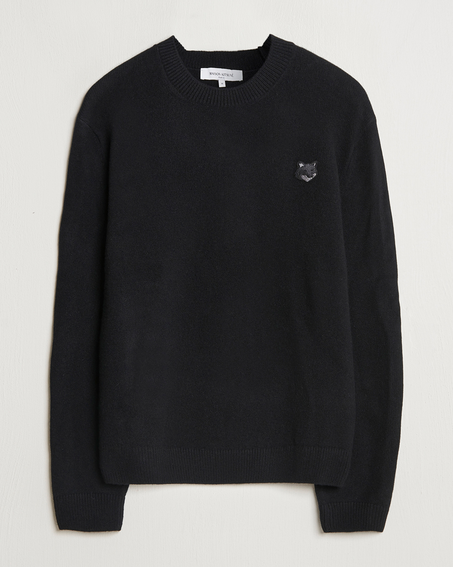 Herren | Pullover | Maison Kitsuné | Bold Fox Lambswool Crew Neck Black
