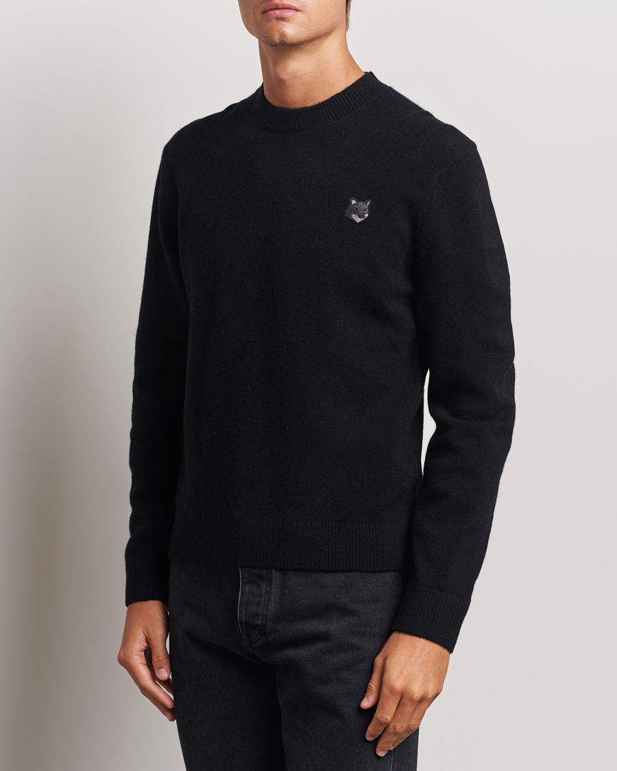 Herren | Pullover | Maison Kitsuné | Bold Fox Lambswool Crew Neck Black